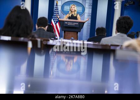 SARAH SILBIGER/UPI/MAXPPP - Kayleigh McEnany, attachée de presse de la Maison Blanche, prend la parole lors d'une conférence de presse dans la salle de presse de James S. Brady à la Maison Blanche à Washington, D.C., aux États-Unis, mardi, 21 juillet 2020. Le président Donald Trump tiendra ce soir un point de presse sur la pandémie du coronavirus. Photo de Sarah Silbiger/UPI Banque D'Images