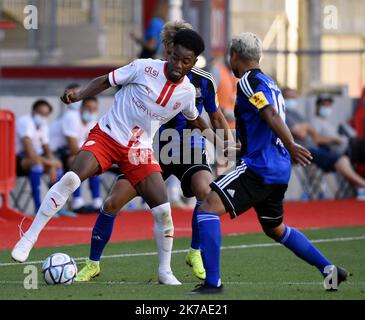 ©PHOTOPQR/L'EST REPUBLICAIN/ALEXANDRE MARCHI ; TOMBLAINE ; 08/08/2020 ; SPORT - REPRISE LIGUE 2 DOMINO'S - MATCH AMICAL DE PREPARATION - AS NANCY LORRAINE - ASNL VS FS SARREBRUCK - CHAMPIONNAT DE FRANCE DE FOOTBALL 2020 - 2021. Stade Marcel Picot, Tomblaine 8 août 2020. Warren BONDO. PHOTO Alexandre MARCHI. - MATCH DE FOOTBALL AMICAL ENTRE NANCY ET SARREBRUCK Banque D'Images