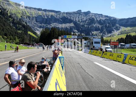 ©PHOTOPQR/LE DAUPHINE/GRÉGORY YETCHMENIZA ; MEGÈVE ; 15/08/2020 ; GRÉGORY YETCHMENIZA / LE DAUPHINE LIBERE / PHOTOQR MEGÈVE (HAUTE-SAVOIE) LE 15 AOÛT 2020 CRITÉRIUM DU DAUPHINE / ETAPE 4 / UGINE -SUR MEGÈVE PHOTO DE NOTRE-DAME DE LA VEILLE : - 2020/08/15. Course cycliste Critérium du Dauphiné 2020. Banque D'Images