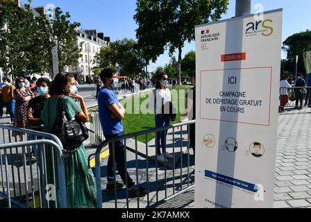 ©PHOTOPQR/OUEST FRANCE/Franck Dubray ; Nantes ; 02/09/2020 ; ouverture dans le centre ville de Nantes d'un centre de pêche du coronavirus covid-19 . Des tests PCR sont réactivés avec un autre type de test. - Centre de tests Covid 19 à nantes France le 2 septembre 2020 Banque D'Images