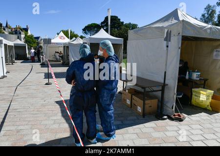 ©PHOTOPQR/OUEST FRANCE/Franck Dubray ; Nantes ; 02/09/2020 ; ouverture dans le centre ville de Nantes d'un centre de pêche du coronavirus covid-19 . Des tests PCR sont réactivés avec un autre type de test. - Centre de tests Covid 19 à nantes France le 2 septembre 2020 Banque D'Images