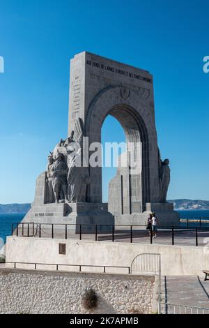 ©Yannick Neve / le Pictorium/MAXPPP - Yannick Neve / le Pictorium - Vallon des Auffes illustration - 02/09/2020 - France / Bouches-du-Rhône / Marseille - le Vallon des Auffes, port de pêche pittoresque traditionel sur la corniche Kennedy Banque D'Images