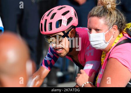 ©PHOTOPQR/LA MONTAGNE/Jérémie FULLERINGER ; ; 11/09/2020 ; Tour de France 2020, etape 13 CHATEL-GUYON > PUY MARY, 11/09/2020. Photo Jeremie Fulleringer - Tour de France 2020, 13th scène le 10th 2020 septembre Châtel-Guyon - Puy-Mary Banque D'Images