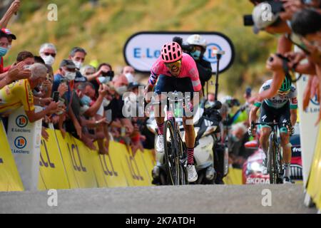 ©PHOTOPQR/LA MONTAGNE/Jérémie FULLERINGER ; ; 11/09/2020 ; Tour de France 2020, etape 13 CHATEL-GUYON > PUY MARY, 11/09/2020. Photo Jeremie Fulleringer - Tour de France 2020, 13th scène le 10th 2020 septembre Châtel-Guyon - Puy-Mary Banque D'Images