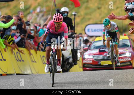 ©PHOTOPQR/LA MONTAGNE/Jérémie FULLERINGER ; ; 11/09/2020 ; Tour de France 2020, etape 13 CHATEL-GUYON > PUY MARY, 11/09/2020. Photo Jeremie Fulleringer - Tour de France 2020, 13th scène le 10th 2020 septembre Châtel-Guyon - Puy-Mary Banque D'Images