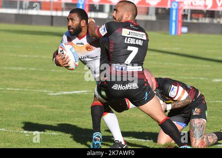 ©PHOTOPQR/L'INDÉPENDANT/CLEMTZ MICHEL ; PERPIGNAN ; 12/09/2020 ; PERPIGNAN LE 12 SEPTEMBRE 2020 / SPORT / RUGBY A XIII / SUPERLEAGUE / CATALANES DRAGONS VS WIGAN WARRIORS / STADE GILBERT BRUTUS DE PERPIGNAN / SAMISONI LANGI Banque D'Images