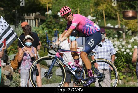 ©Laurent Lairys/MAXPPP - Alberto Betiol d'EF Pro Cycling pendant le Tour de France 2020, course cycliste 18, Méribel - la Roche-sur-Foron (175 km) sur 17 septembre 2020 à la Roche-sur-Foron, France - photo Laurent Lairys / MAXPPP Banque D'Images