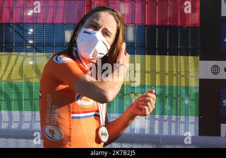 ©Laurent Lairys/MAXPPP - Annemiek Van Vleuten des pays-Bas lors des Championnats du monde de route 2020 de l'UCI, course de route féminine élite, sur 26 septembre 2020 à Autodromo Enzo et Dino Ferrari à Imola, Italie - photo Laurent Lairys / MAXPPP Banque D'Images