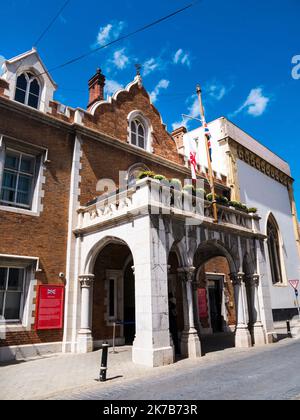 Palais du Gouverneur, sur le rocher de Gibraltar à l'entrée de la Mer Méditerranée Banque D'Images