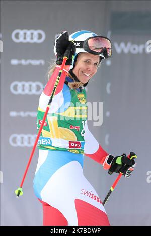 ©Pierre Teyssot/MAXPPP ; coupe du monde de ski alpin 2020-2021 - épidémie de coronavirus . 1st slalom géant féminin dans le cadre de la coupe du monde de ski alpin à Solden on 17 octobre 2020 ; course 2, Alex Tilley (SUI). Pierre Teyssot / Maxppp Banque D'Images