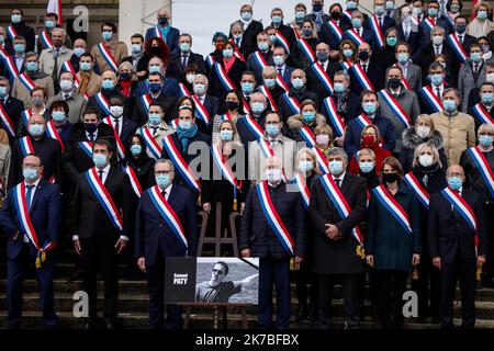©THOMAS PADILLA/MAXPPP - 20/10/2020 ; PARIS, FRANCE ; HOMMAGE DES DEPUTES A L'ASSEMBLEE NATIONALE AU PROFESSIONNEL ASSASSINE LORS D'UNE INSCRIPTION TRRORISTE, SAMUEL PATY. RICHARD FERRAND, PRÉSIDENT DE L'ASSEMBLEE NATIONALE. - HOMMAGE DES DÉPUTÉS À SAMUEL PATY FRANCE - PARIS OCT 20 2020 Banque D'Images