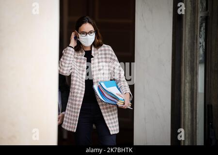 ©THOMAS PADILLA/MAXPPP - 28/10/2020 ; PARIS, FRANCE ; SORTIE DU CONSEIL DES MINISTRES AU PALAIS DE L'ELYSEE. AMELIE DE MONTCHALIN, MINISTER DE LA TRANSFORMATION ET DE LA FONCTION PUBLICS. - Paris, France, octobre 28th 2020 - Réunion hebdomadaire du cabinet Banque D'Images