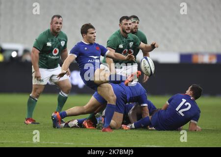 ©Sébastien Muylaert/MAXPPP - Antoine Dupont de France pendant le match Guinness des six Nations entre la France et l'Irlande au Stade de France à Paris, France. 31.10.2020 Banque D'Images