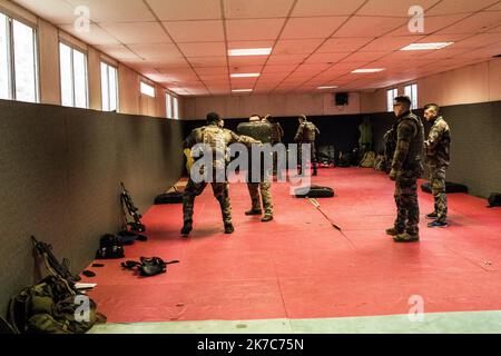 ©PHOTOPQR/l'INDÉPENDANT/Nicolas parent ; Collioure ; 08/12/2020 ; visite du Centre National Entraination Commando (CNEC), 1er régiment Choc au fort Miradou à Collioure. - 2020/12/08. COLLIOURE - visite du Centre national d'entraînement du Commando (CNEC), 1st Shock Regiment à fort Miradou. Banque D'Images