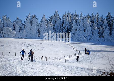 ©PHOTOPQR/LE PROGRES/Richard MOUILLUD - le Bessat 19/01/2021 - le 21/01/2021 neige à la Jasserie dans le parc du Pilat près du Bessat -neige à la Jasserie dans le parc du Pilat près du Bessat - 2021/01/21. Fortes chutes de neige en France. Banque D'Images