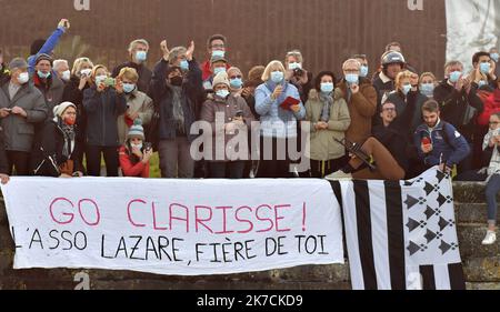 ©PHOTOPQR/OUEST FRANCE/Jérôme Fouquet ; LES SABLES d'OLONNE ; 03/02/2021 ; Vendée Globe. Arrivée de Clarisse Cremer sur son bateau Banque populaire aux Sables d'Olonne. Photo: Jérôme Fouquet/Ouest-France Banque D'Images