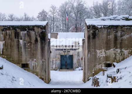 ©Arnaud BEINAT/Maxppp. 2021/01/16, Verdun, Lorraine, France. L'ouverture de la Falouse est l'un des rares forts de la céinture de Verdun conservé intact après la bataille de 1916. Il est transforme en musée avec près de 40 mannequins et des animations sonores. Banque D'Images