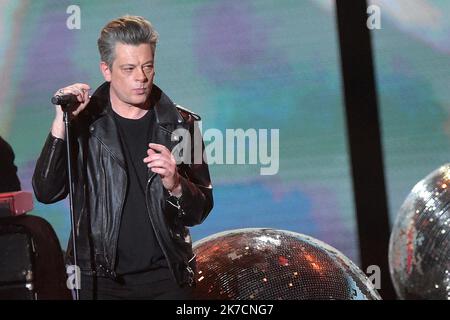 ©FRANCK CASTEL/MAXPPP - édition 36E des VICTOIRES DE LA MUSIQUE. Pour sa 36eme Edition, la cérémonie des victoires de la musique se tiendra a la Seine musicale de Boulogne Billancourt, sans public. BOULOGNE BILLANCOURT, FRANCE 12 FÉVRIER FEVRIER 2021. Benjamin Biolay à 36th Vicoires de la musique tenue à la Seine musicale à Bolougne Billancourt sur 12 février 2021 france Banque D'Images