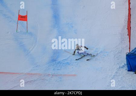 ©Pierre Teyssot/MAXPPP ; FIS Alpine World ski Championships 2021 Cortina - épidémie de coronavirus. Cortina d'Ampezzo, Italie sur 16 février 2021. Événement parallèle, Alexander Schmid (GER). Â© Pierre Teyssot / Maxppp Banque D'Images