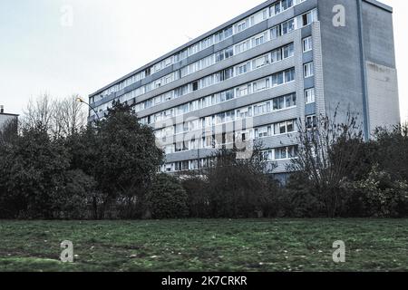 ©Sadak Souici / le Pictorium/MAXPPP - Sadak Souici / le Pictorium - 17/02/2021 - France / Yvelines / trappes - quartier dans le centre de la ville de trappes. / 17/02/2021 - France / Yvelines (département français) / trappes - quartier au centre de la ville de trappes. Banque D'Images