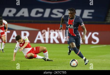 ©PHOTOPQR/LE PARISIEN/Fred Dugit ; PARIS 21/02/2021 PARC DES PRINCES football Ligue 1 PSG MONACO Banque D'Images