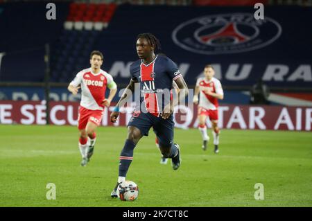 ©PHOTOPQR/LE PARISIEN/Fred Dugit ; PARIS 21/02/2021 PARC DES PRINCES football Ligue 1 PSG MONACO Banque D'Images