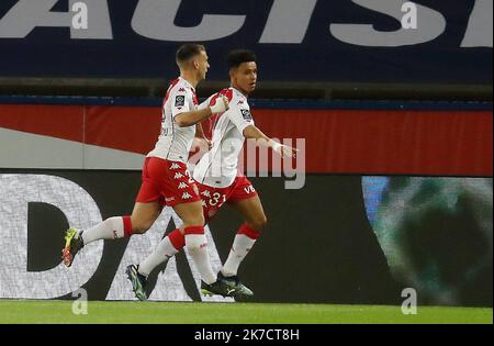 ©PHOTOPQR/LE PARISIEN/Fred Dugit ; PARIS 21/02/2021 PARC DES PRINCES football Ligue 1 PSG MONACO Banque D'Images