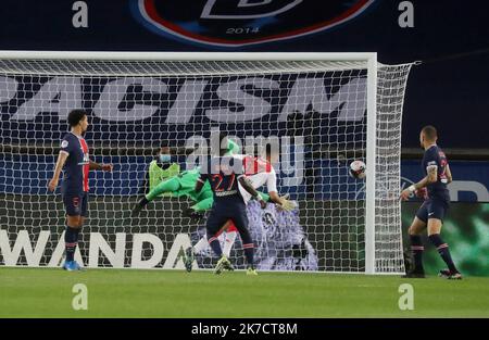 ©PHOTOPQR/LE PARISIEN/Fred Dugit ; PARIS 21/02/2021 PARC DES PRINCES football Ligue 1 PSG MONACO Banque D'Images