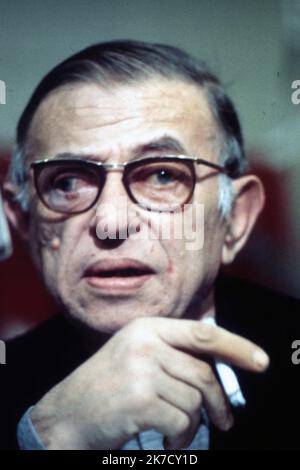 15 avril,1980 Londres, Angleterre, Royaume-Uni: Portrait DE JEAN-PAUL SARTRE. Jean-Paul Charles Aymard Sartre était l'un des personnages clés de la philosophie de l'existentialisme, dramaturge français, romancier, scénariste, activiste politique, biographe et critique littéraire. Il est décédé à l'hôpital Broussais de Paris France à l'âge de 74 ans.(Credit image: © Kevin McKiernan/ZUMA Press Wire). Banque D'Images