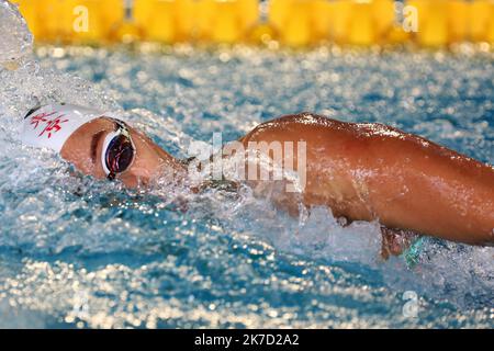 ©Laurent Lairys/MAXPPP - TOUATI Assia des DAUPHINS TOULOUSE série OEC 200 m NL femmes pendant le FJN Golden Tour Camille Muffat 2021, natation sélections olympiques et européennes sur 21 mars 2021 au cercle des ingénieurs de Marseille à Marseille, France - photo Laurent Lairys / MAXPPP Banque D'Images