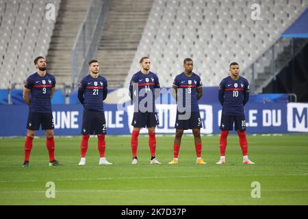 ©PHOTOPQR/LE PARISIEN/ARNAUD JOURNOIS ; SAINT DENIS ; 24/03/2021 ; FOOTBALL , ELIMINATOIRES DE LA COUPE DU MONDE FIFA 2022 . SAINT DENIS , STADE DE FRANCE / FRANCE - UKRAINE / Banque D'Images