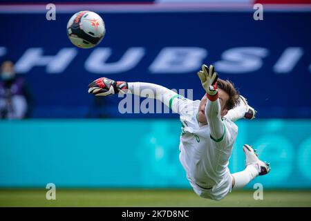 Aurélien Morissard / IP3 ; SAINT-Etienne vert lors du championnat de France Ligue 1 entre Paris Saint Germain (PSG) et Saint-Etienne sur 18 avril 2021 au stade du Parc des Princes à Paris, France. Banque D'Images