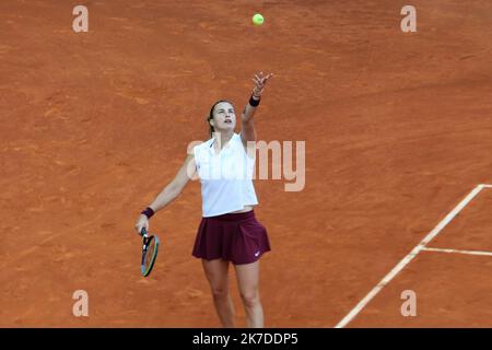 ©Laurent Lairys/MAXPPP - Aryna Sabalenka de Bielorusse pendant la Mutua Madrid Open 2021, Tournoi de tennis Masters 1000 sur 8 mai 2021 à la Caja Magica à Madrid, Espagne - photo Laurent Lairys / MAXPPP Banque D'Images