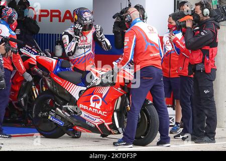 ©PHOTOPQR/Ouest FRANCE/Daniel FOURAY ; le Mans ; 15/05/2021 ; Sport . Motocyclisme . Vitesse . Championnat du monde . Grand prix de France moto . Le Mans . Catégorie MotoGP . 05 . Johann Zarco . Ducati . Course PRAMAC . France . Photo Daniel Fouray . Banque D'Images