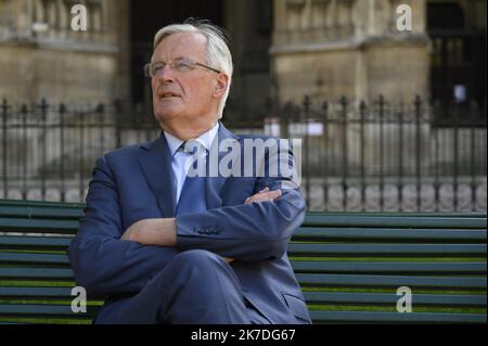 ©Julien Mattia / le Pictorium / MAXPPP - Julien Mattia / le Pictorium - 22/4/2021 - France / Ile-de-France ; Ile-de-France / Paris - Portrait de l'ancien négociant pour le brexit et futur présidentiel, Michel Barnier a Paris le 22 avril 2021. / 22/4/2021 - France / Ile-de-France (région) ; Ile-de-France (région) / Paris - Portrait de l'ancien négociateur du Brexit et futur candidat éventuel Michel Barnier à Paris sur 22 avril 2021. Banque D'Images