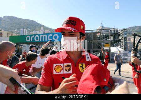 ©PHOTOPQR/NICE MATIN/Jean François Ottonello ; Monaco ; 19/05/2021 ; OTTONELLO JEAN-FRANÇOIS - mercredi 19 mai 2021 à Monaco - Grand Prix de Monaco - Carlos Sainz / Scuderia Ferrari Mission Winnow Banque D'Images