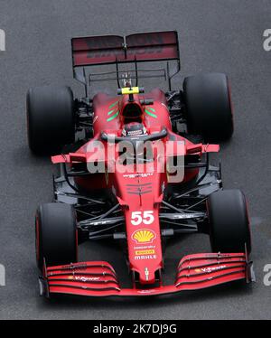 ©PHOTOPQR/NICE MATIN/Jean François Ottonello ; Monaco ; 22/05/2021 ; OTTONELLO JEAN-FRANÇOIS - samedi 22 mai à Monaco - 78ème Grand Prix de Monaco - Formule 1 - 55 Carlos Sainz / Scuderia Ferrari Mission Winnow Banque D'Images