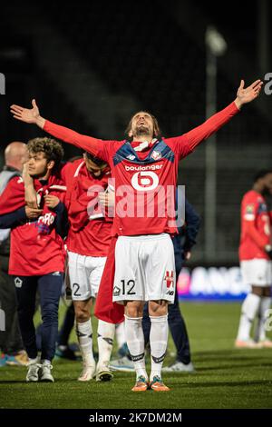 Aurélien Morissard / IP3 ; Yazici YUSUF du LOSC Lille célèbre la victoire contre Angers SCO lors du championnat français Ligue 1 entre le club sportif olympique de Lille (LOSC) et le club sportif de l'Ouest d'Angers (Angers SCO) sur 23 mai 2021 au stade Raymond KOPA à Angers, France. Banque D'Images