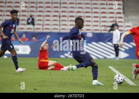 ©PHOTOPQR/LA PROVENCE/SPEICH Frédéric ; Nice ; 02/06/2021 ; coupe d'Europe des Nations UEFA Euro 2020 match de préparation France - pays de Galle au stade Allianz Arena match amical entre la France et le pays de Galles au stade Allianz Riviera à Nice le mercredi 2 juin 2021 Banque D'Images