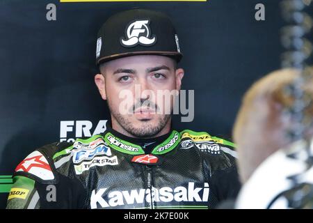 ©PHOTOPQR/OUEST FRANCE/Daniel FOURAY ; le Mans ; 10/06/2021 ; 24 heures du Mans moto . Sport . Motocyclisme . Endurance . Championnat du monde . #11 . Webike SRC Kawasaki France Trickstar . France . Kawasaki ZX 10R . Formule CEE . Guarnoni Jérémy . France . Photo Daniel Fouray . 44rd le Mans course de moto d'endurance de 24 heures au Mans, nord-ouest de la France sur 10 juin 2021. Banque D'Images