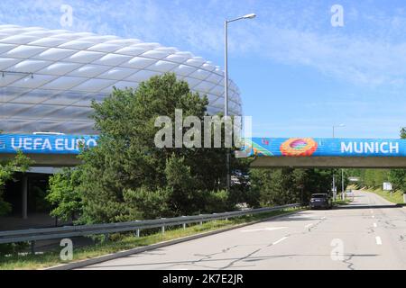 ©Pierre Teyssot/MAXPPP ; UEFA EURO 2020 football Match Allemagne contre la France à Munich, Allemagne sur 15 juin 2021. Stade Arena © Pierre Teyssot / Maxppp Banque D'Images