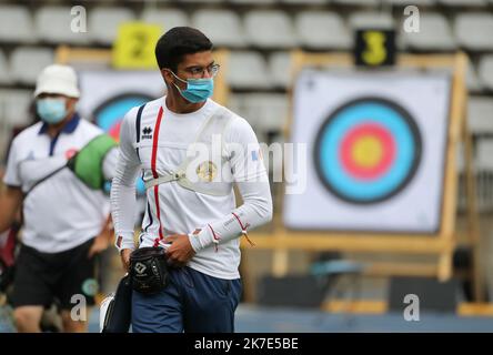 ©PHOTOPQR/LE COURRIER PICARD/HASLIN ; Chartres ; 22/06/2021 ; 22/06/21 coupe du monde de tir à l'Arc à Paris Stade Charlety Thomas CHIRAULT photo Fred HASLIN - Paris, France, juin 22nd Championnat du monde de tir à l'arc Banque D'Images