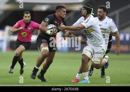 ©Sébastien Muylaert/MAXPPP - Sélévasio Tolofua du Stade Toulousain lors de la finale du top 14 de rugby entre le Stade Toulousain et le Stade Rocelais au stade de France. Saint Denis, 25.06.2021 Rugby Top 14 final entre le Stade Toulousain et le Stade Rocelais au Stade de France. Saint-Denis, 25.06.2021 Banque D'Images