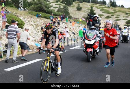 ©PHOTOPQR/LA PROVENCE/REY Jérôme ; Avignon ; 07/07/2021 ; Badoin Mont Ventoux tour de France Etape 11 Sorgues Malaucene Wout Van Aert vainqueur de l'etape 11th de l'édition 108th de la course cycliste Tour de France, 198 km entre Sorgues et Malaucene, sur 07 juillet 2021. Banque D'Images