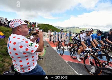 ©PHOTOPQR/LA DEPECHE DU MIDI/LAURENT DARD ; TARBES ; 14/07/2021 ; DDM LAURENT DARD TOUR DE FRANCE 2021 ETAPE ENTRE MURET SAINT LARY col DU PORTET VICTOIRE DE TADEJ POGACAR Tour de France 17th scène le 14th 2021 juillet Banque D'Images