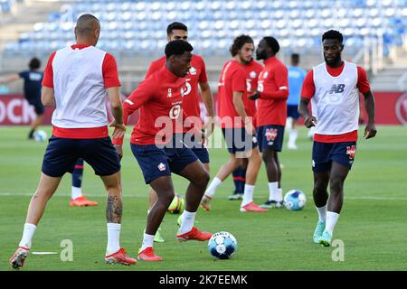 ©PHOTOPQR/VOIX DU NORD/Zack Ajili ; 25/07/2021 ; Almancil, le 25/07/2021, match le FC Porto et le LOSC au Estadio do Algarve. Photo DE la scène de pré-saison ZACK AJILI LA VOIX DU NORD - 25 juillet 2021. Football, match amical entre Lille (FRA) et Porto (por) à Estadio do Algarve, Almancil, Portugal. Banque D'Images