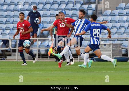 ©PHOTOPQR/VOIX DU NORD/Zack Ajili ; 25/07/2021 ; Almancil, le 25/07/2021, match le FC Porto et le LOSC au Estadio do Algarve. Photo DE la scène de pré-saison ZACK AJILI LA VOIX DU NORD - 25 juillet 2021. Football, match amical entre Lille (FRA) et Porto (por) à Estadio do Algarve, Almancil, Portugal. Banque D'Images