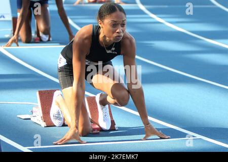 ©Laurent Lairys/MAXPPP - Allyson Felix des Etats-Unis lors de l'IAAF Wanda Diamond League, rencontre de Paris Athlétisme sur 28 août 2021 au stade de Charlety à Paris, France - photo Laurent Lairys Banque D'Images