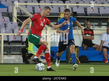 ©Laurent Lairys/MAXPPP - Alessandro Florenzi d'Italie lors de la coupe du monde de la FIFA Qatar 2022, qualificatifs Groupe C match de football entre l'Italie et la Bulgarie sur 2 septembre 2022 au stade Artemio Franchi à Florence, Italie - photo Laurent Lairys /MAXPPP Banque D'Images