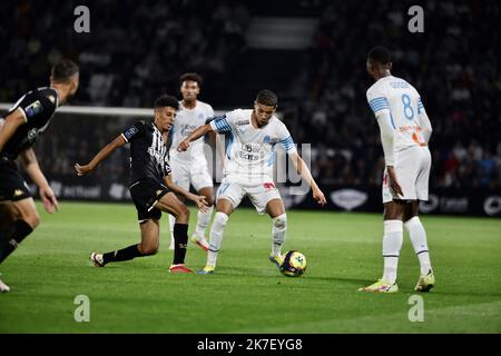 Jerez Gonzalez / IP3. Ligue française un match de football entre Angers SCO et Olympique de Marseille au stade Raymond KOPA à Angers, France. 22 septembre, 2021. Banque D'Images